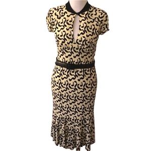 Retro 30’s Milly Silk Jersey keyhole Dress